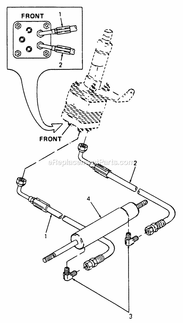 Power Steering Cylinder And Hydraulic Lines Diagram and Parts List for 2086 880001-899000 Cub Cadet Lawn Tractor